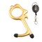 Zodaca Door Opener, 2 Stylus Ends Touchless Clean Key, Retractable Keychain Included (Gold)
